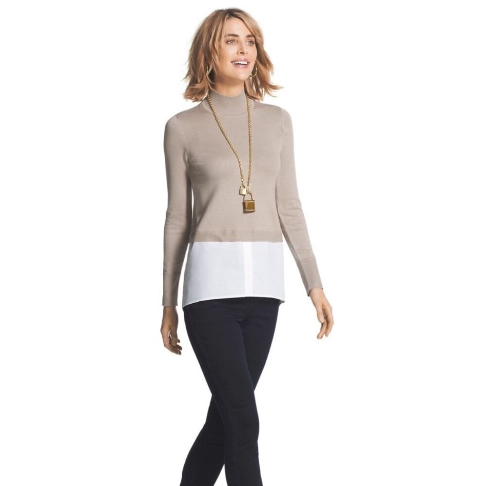 Chico's Woven Mix Alice Pullover Sweater L